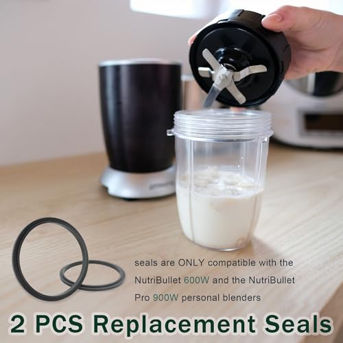 2 Pack Silicone Replacement Gaskets for NutriBullet 600W & Pro 900W