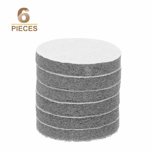 HARFINGTON 6pcs 800 Grit Surface Conditioning Scrub Pads 3-inch Gray Drill Brush