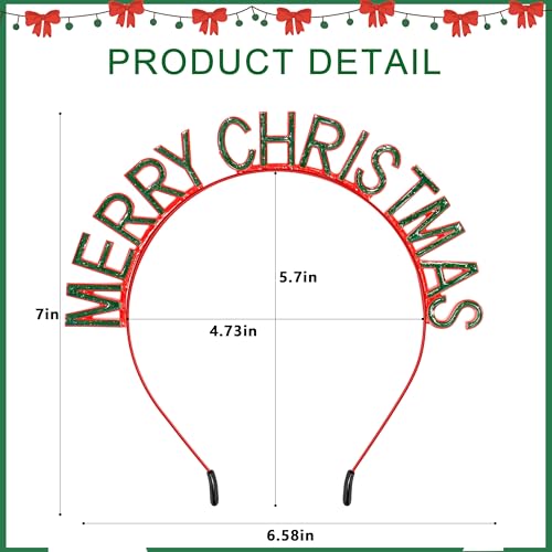 COCIDE Crystal Christmas Headband Red Green Rhinestone Hair Accessory