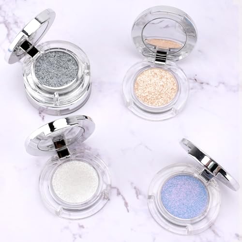 Jutqut Shimmer Eyeshadow Powder Long-Lasting Metallic Sparkle Eyeshadow 01