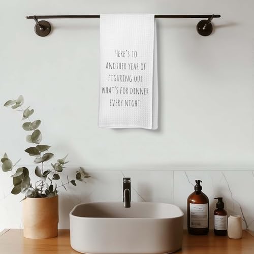 Funny Love Kitchen Towel - Figuring Out Dinner Humor Gift (Funny-1)