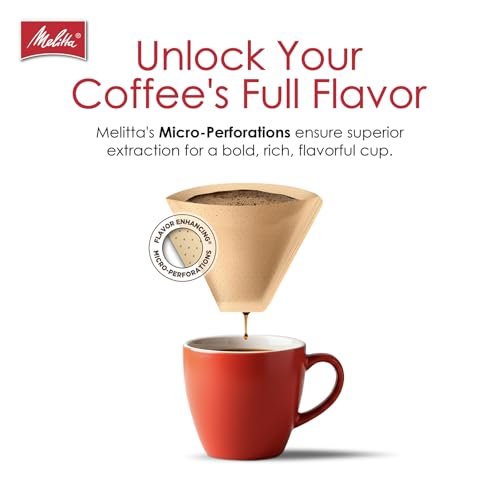 Melitta #2 Cone Coffee Filters, Natural Brown, 100 Count