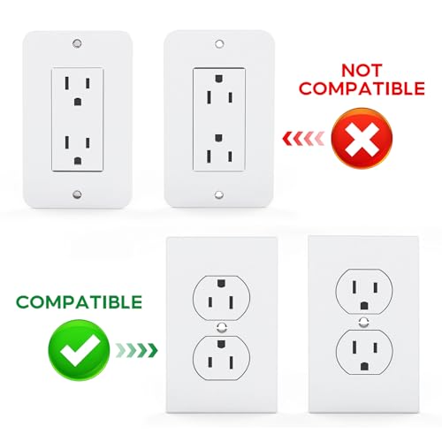 Roolaudk White Metal Outlet Shelf Wall Holder with Cable Management - Pack of 1