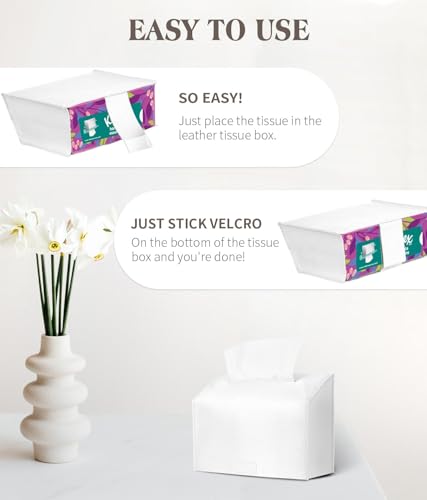 Livelab PU Leather Paper Hand Towel Box Cover - White Tissue Dispenser