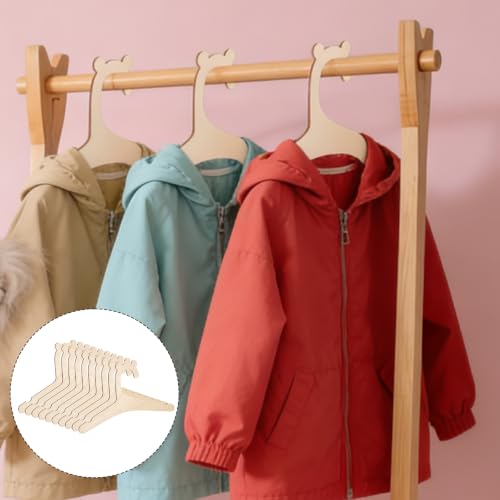 Wooden Baby Clothes Hangers with Bear Ears Design - 20 Pack
