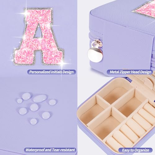 Uygafly Lavender Travel Jewelry Case for Girls - Compact & Stylish Gift