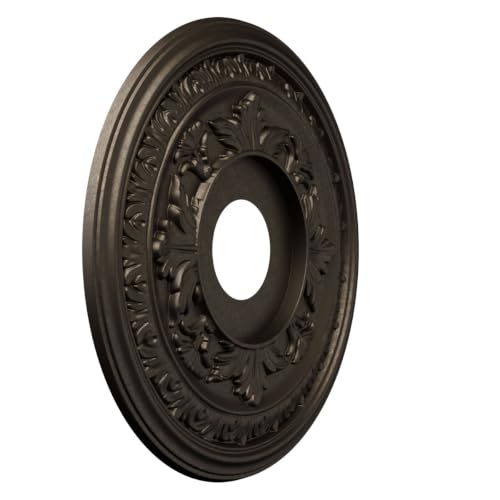 16" OD Black Metallic PVC Ceiling Medallion - Fits Canopies up to 6.5" - Ekena Millwork