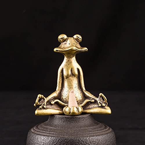 Acxico Solid Brass Frog Figurine - Charming Small Animal Statue for Home Decor | Unique Ornament