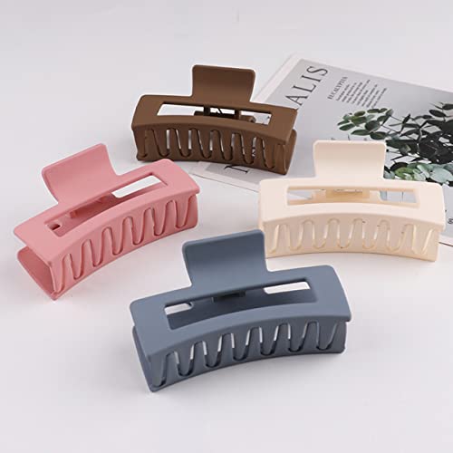 Caiyao Brown Acrylic Hair Claw Clip - Large Non-Slip Matte Jaw Clip for Thick Hair