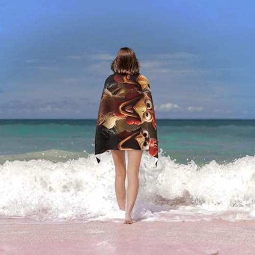 Funny Chicken Beach Towel - 31x51in Microfiber Quick Dry Towel