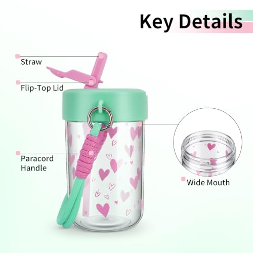 TOPBADE 16oz Kids Water Bottle with Straw - BPA-Free Tritan