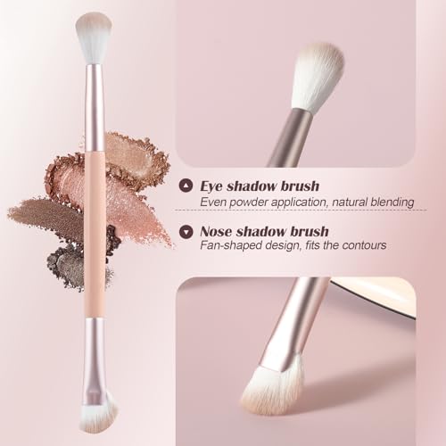 ACMEBEAUTY Dual-Ended Nose Contouring Brush & Fan Makeup Brush