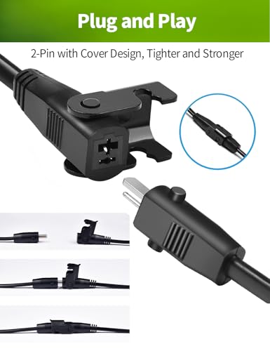 6.6 ft Recliner Power Splitter Cord - 2 Pin Extension Cable for Electric Chairs