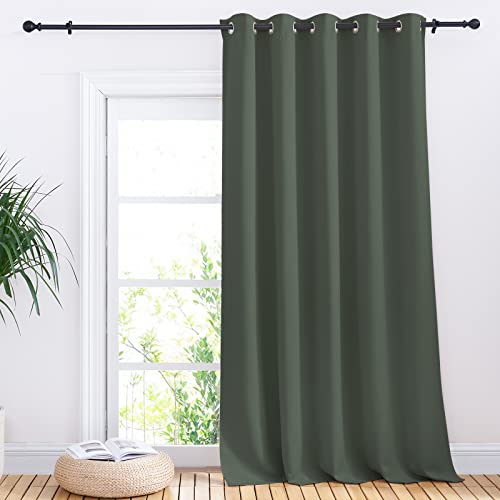 NICETOWN Blackout Curtain Panel for Living Room, Dark Mallard, 70 x 95 inches, Thermal Insulated Drapery - Pack of 1
