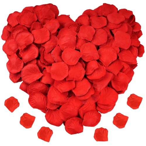 1200 PCS Red Artificial Silk Rose Petals for Weddings & Events