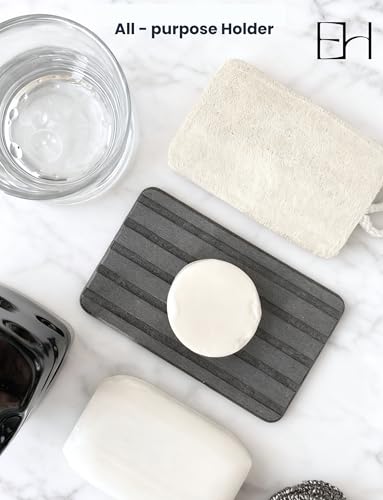 Natural Diatomite Soap Tray - Fast Drying Stone Dish for Sink