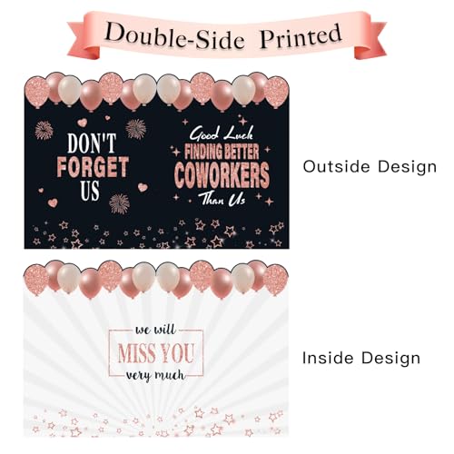 Jumbo Goodbye Card for Coworkers - Rose Gold Farewell Card