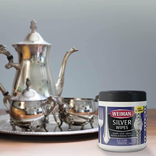 Weiman Silver Jewelry Polish Wipes - 40 Count Tarnish Remover for Metals