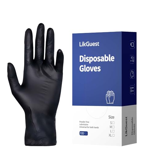 Small Black Nitrile Disposable Gloves - Latex-Free for Food Prep & Cleaning