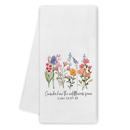 Summer Kitchen Towels – Christian Wildflower Dish Towels 16x24
