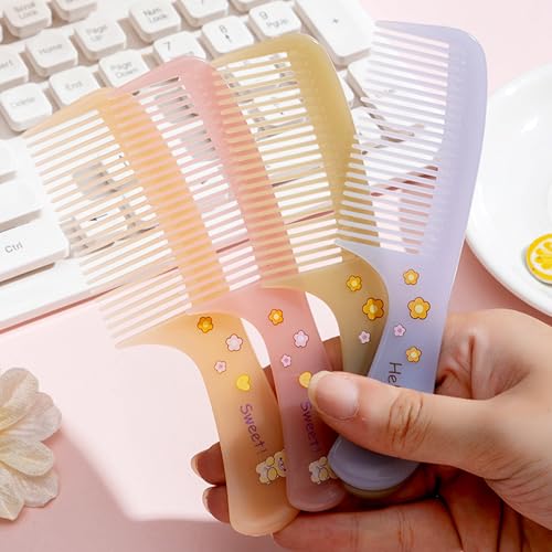 Jeletonp Mini Hair Comb Set - Cute Pink Fine Tooth and Rat Tail Combs