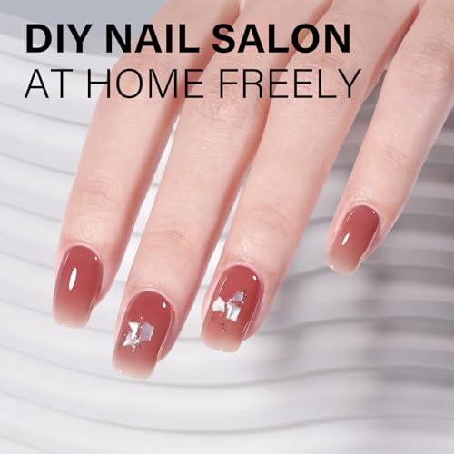 AILLSA Sheer Cranberry Red Gel Nail Polish Soak Off Translucent Nude
