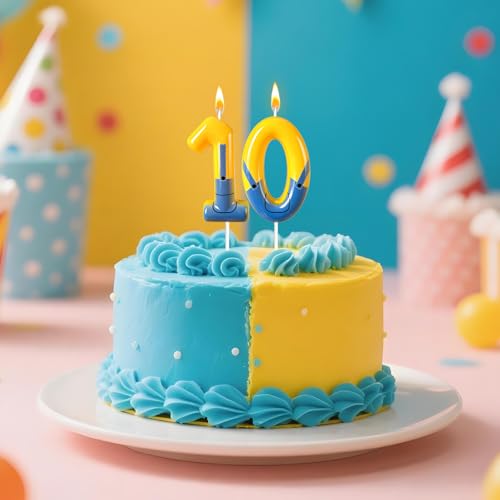 Number 1 Cartoon Birthday Cake Candle for Kids - Yellow Jeans Theme