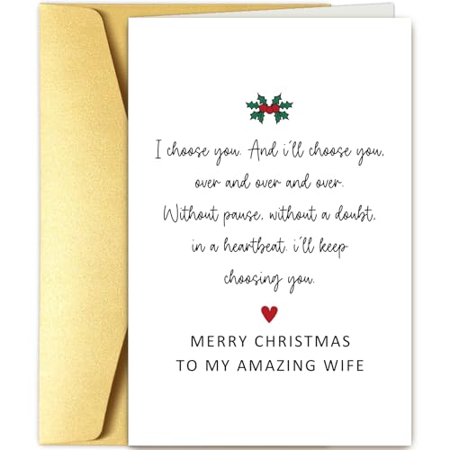 Goroar Romantic Christmas Card for Wife - Sweet Xmas Card from Husband