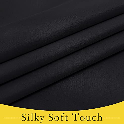 NICETOWN Black French Blackout Curtain 22"W x 72"L - No Damage
