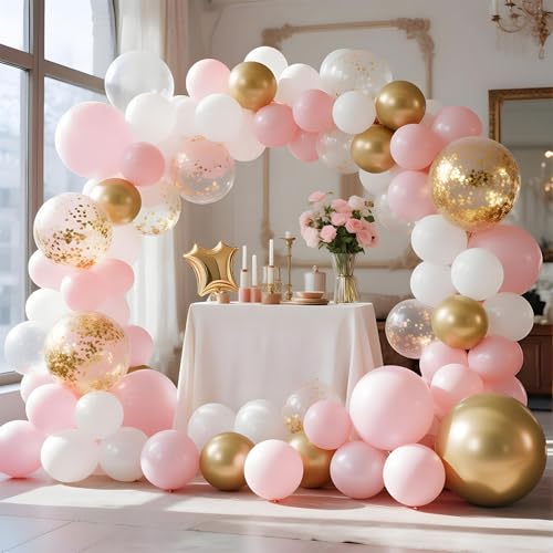35 Pcs Pink and Gold Balloon Set for Baby Shower & Parties