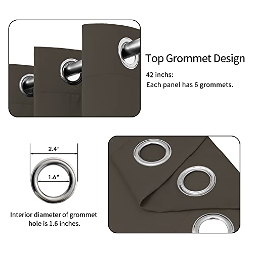 Easy-Going Thermal Blackout Curtains, 42x72 in, Taupe - Noise Reduction & Machine Washable