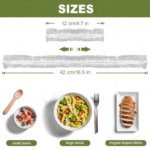 300PCS Reusable Bowl Covers - BPA-Free Elastic Food Wraps
