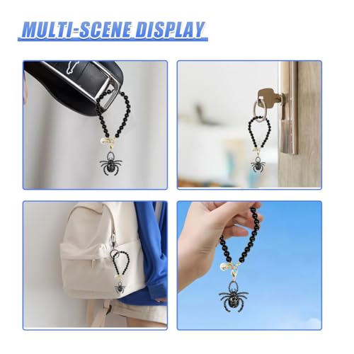 Gothic Spider Car Hanging Ornament with Pearl Chain - Unique Pendant
