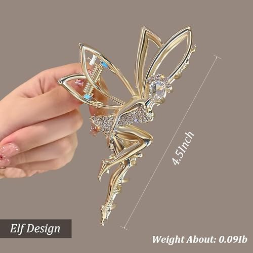 Metal Rhinestone Hair Claw Clips Gold Crystal Hair Barrettes for Women