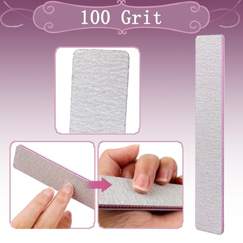 HeeYaa 12-Piece Professional 100/180 Grit Washable Nail Files and Emery Boards