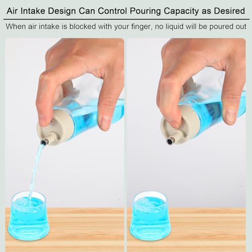 Tiyafuro 1p Glass Mouthwash Dispenser with Lid Cup, 8.8oz Refillable Bathroom Container