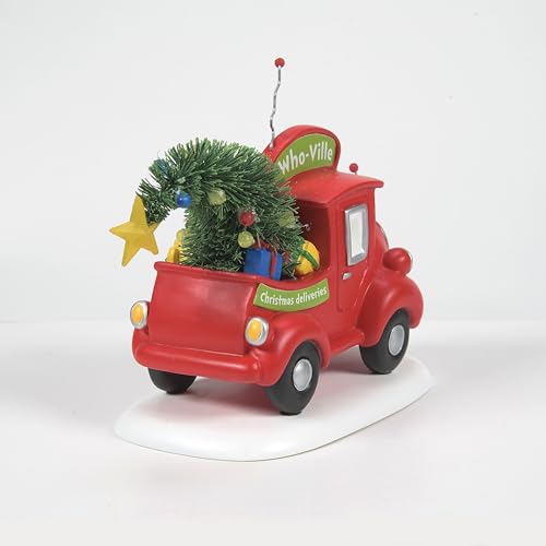 Dr. Seuss Grinch Village Christmas Deliveries Truck Figurine - 4 Inch, Multicolor