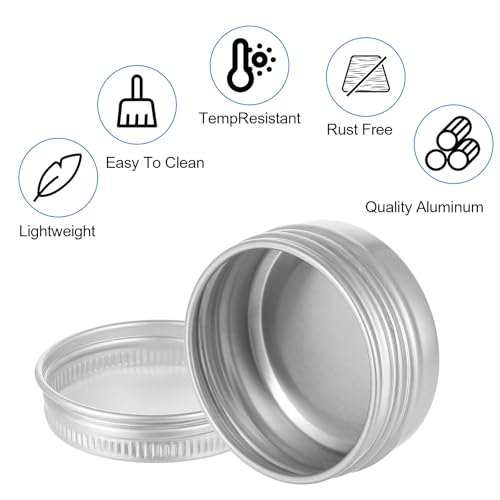 20 Pcs Aluminum Tin Jars 0.5 oz Refillable Round Containers with Screw Lids
