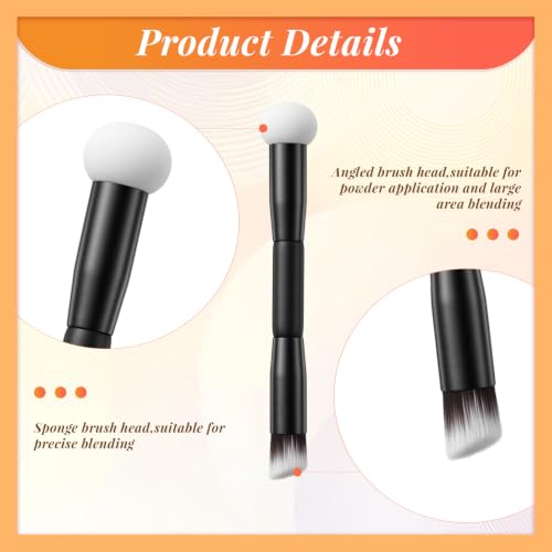 Dual-Ended Hairline Powder Brush Set - 2-in-1 Travel Makeup Brush with Sponge Tip & Soft Bristles for Root Touch Up