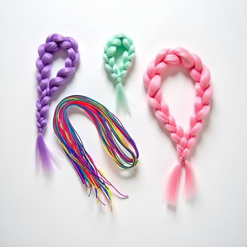 Tnyvm 32 Pcs Colored Hair Strings for Braids Gradient Hair Wrap Ribbons