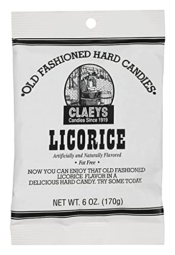 Claeys Old Fashioned Licorice & Root Beer Hard Candy Variety Pack - 6 Ounce (Pack of 6)