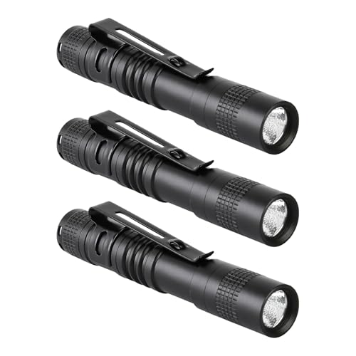 3.5" Mini Flashlight, AAA Small Pen Light with Clip, 500 Lumen Pocket Pen Flashlight Powered by AAA Battery, Portable Versatile for Inspection Medical Repair Camping Outdoor Emergency (White Light)