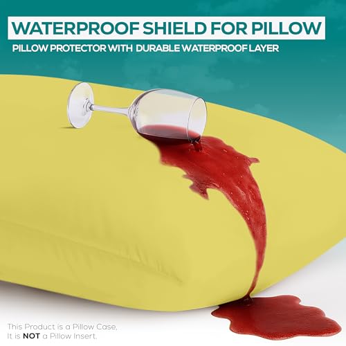 Utopia Bedding Set of 2 Standard Pillow Protectors - Waterproof & Dust Mite Proof Encasements
