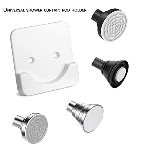 Asoleo Shower Curtain Rod Holder - Wall Mount Support Base, White