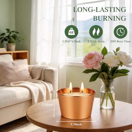 Furnizone Citronella Candles 3-Pack, Soy Wax Lemongrass Scented Outdoor Candle
