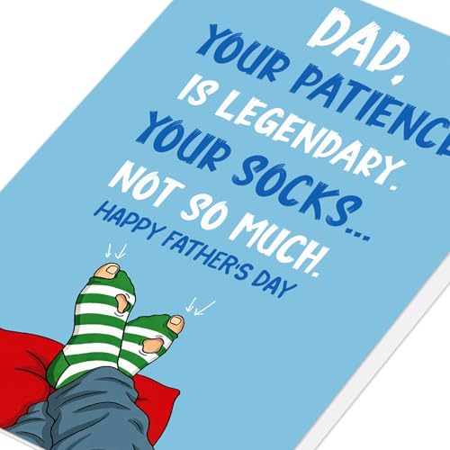 Funny Father's Day Card - Legendary Patience Joke with Envelope