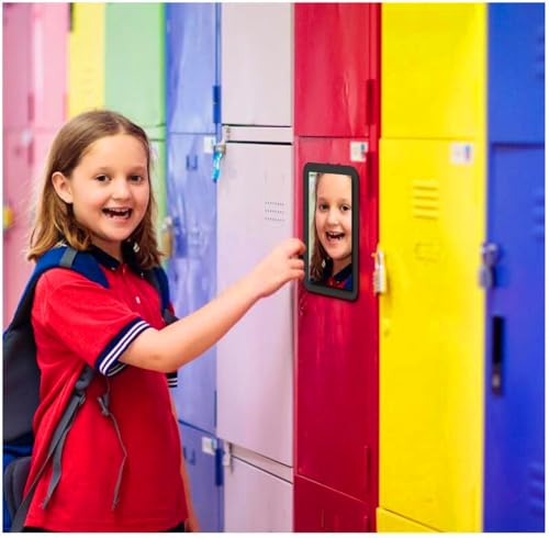 Magnetic Locker Mirror 5x7 Inch - Real Glass School Locker Accessory