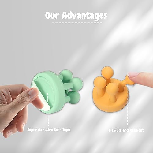 8-Pack Silicone Toothbrush Holders | Waterproof Self-Adhesive Hooks for Bathroom & Kitchen
