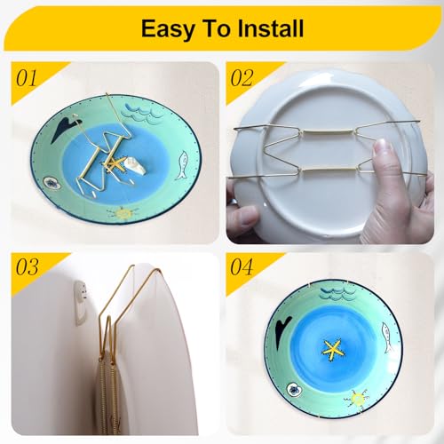 Fozite Decorative Plate Hangers for Wall - 3 Pack, 6-10 Inch Invisible Holders