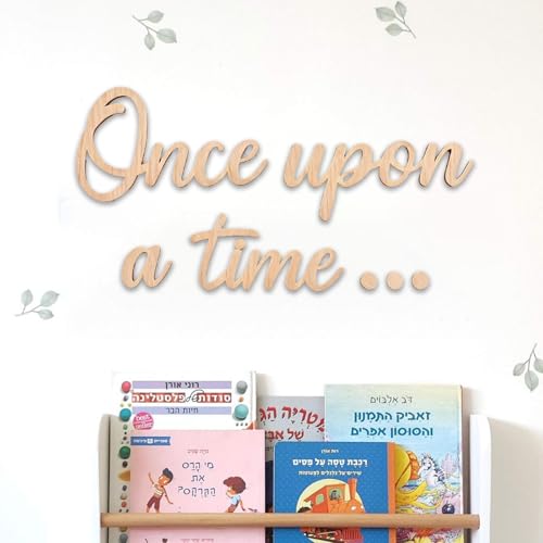 Once Upon a Time Wooden Wall Sign for Nursery and Kids Reading Corner
